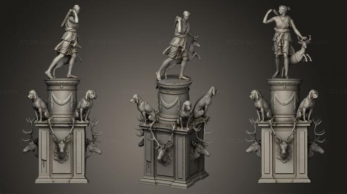 Statues antique and historical (Diane la biche, STKA_0794) 3D models for cnc